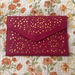 Fuschia Gold Chain Clutch